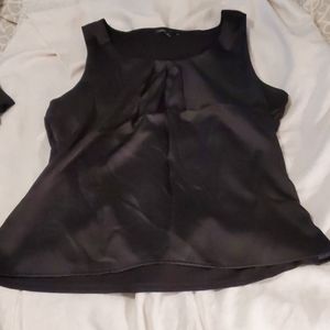 Sleeveless silky black blouse